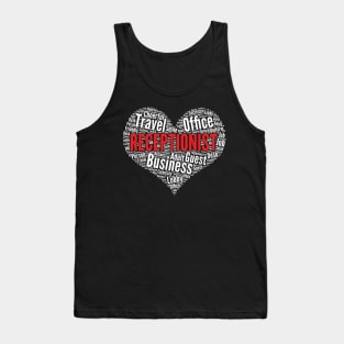 Receptionist Heart Shape Word Cloud Design product Tank Top